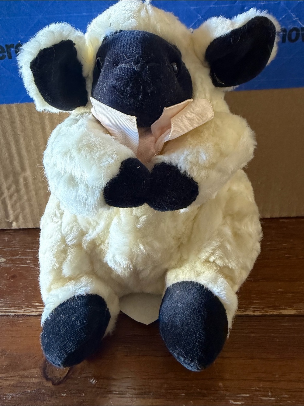 Plush Lamb Costume Accessory in Cream and Black - Kids Theater